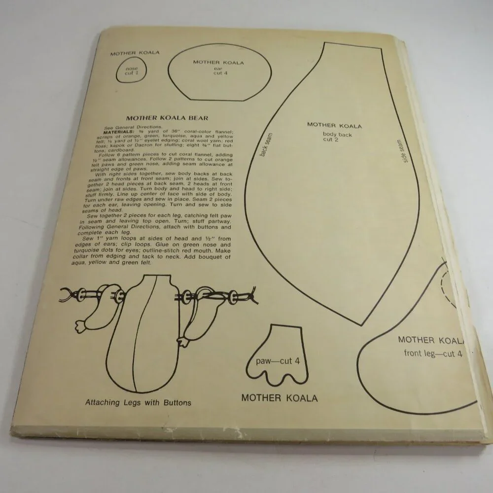 Woman's Day Mag. Nov. 1970 Toy Sewing Patterns UNCUT complete